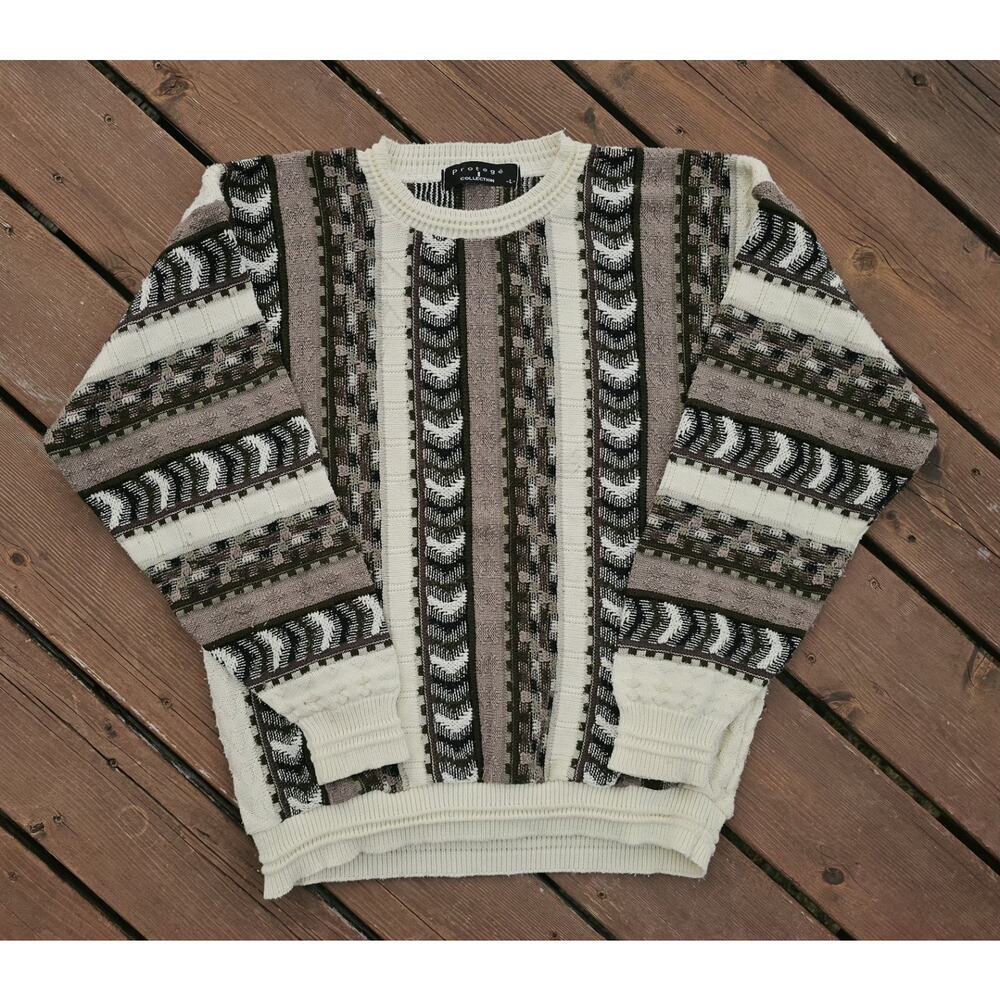 Vintage Protege Sweater Coogi Style 3D Knit Textured VTG 90s Size Large Biggie